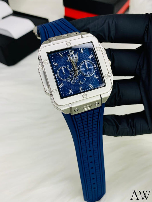 ⌚✨ “Hubo Chronograph – Bold Square Dial, Now 30% OFF!”