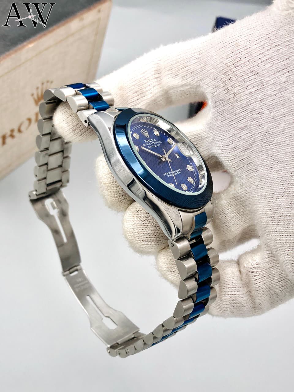 ⚡🌊 “Make Every Second Royal – Rolex Blue Dial Ring at 30% OFF!”
